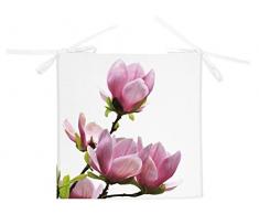 Soleil docre Floral Dessus de Chaise, Polyester, Rose, 40 x 40 x 3 cm