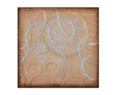 Arte Dal Mondo AS381X1 Anneau Or Tableau Abstrait Peint Ã la Main sur Toile avec Chassis, Acrylique, Multicolore, 100 x 3,5 x 100 cm