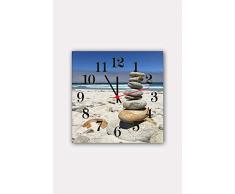 Bonamaison Horloge Murale en MDF, Multicolore, 30 x 30 cm