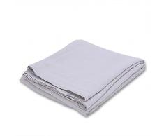 LinenMe 230 x 275 cm 100% Lin délavé Lit Drap Plat, Aloe Green P, Silver, 230 x 275 cm