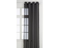 Linder 1013/19/375AB Voilage Voile Chic Noir Oeillets 145 x 260 cm
