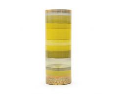 Angela neue Wiener Werkstaette Vase en Verre anoblit Forme cylindrique, Verre, Jaune/Vert, 8Â x 8Â x 30Â cm