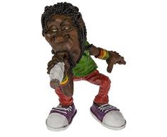 OOTB Figurine en polyrÃ©sine, Rasta on avec Joint, Multicolore, 11Â x 7,5Â x 12Â cm