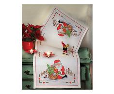 Anchor 9240000-02507 Chemin de Table Kit à  Broder Père Noël et sa hotte, Multicolore, Un