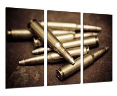Tableau Moderne Photographique, Impression sur bois, Armes, balles, guerre, 97 x 62 cm, ref. 26261