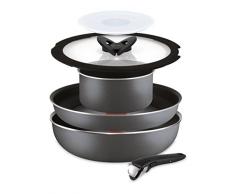 Lagostina 010249600006 Batterie de casseroles, Aluminium, Noir