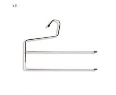 M-Home Cintre Porta-Pantalones mÃ©tal chromÃ© avec 2Â Bras, mÃ©tal, Gris, 34Â x 1Â x 24Â cm