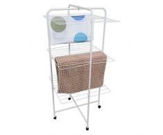 MSV 130129 Etendoir Tour 3 Niveaux 23m de Acier en Blanc, 135x63x10 cm