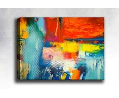 Bonamaison Peinture sur toile, multicolore, 40 x 60 cm - Conçu et fabriqué en Turquie