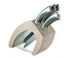 Casa Bugatti ZC-08900F1L Bloc Ã 5 Couteaux, Bois de FrÃªne/Acier, Petit