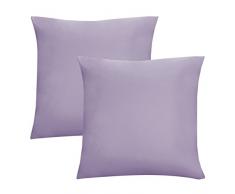 biberna 0077144Â de taies doreiller en Jersey 100% Coton avec Fermeture Ãclair, Lot de 2, 40Â X 40Â cm Violet, 27Â x 18Â x 2Â cm