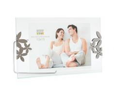 Deknudt Frames S59ZE3 Cadre Photo en Verre Fleurs Argenté 10 x 20 cm