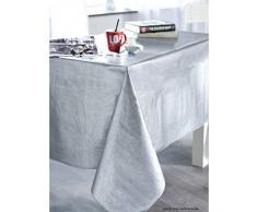 Calitex S7U78HX261A Effet Tissage Nappe PVC Argent 250 x 140 cm