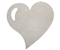 Santex 2935-98 Set de Table Forme CÅur Tissu Taupe 38 x 38 x 0,01 cm