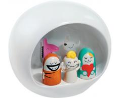 Alessi AMGI10 Crèche Design en Porcelain Decorè à La Main avec Reproduction de la Grotte et Set de Figurines, Blanc, 5 Pièces