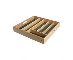 T&G Woodware Tiroir Ã Couverts en hÃªtre FSC avec Doublure Vert 97 x 97 x Hauteur 6 cm