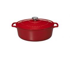 Chasseur PUC473303 Cocotte ovale-33 cm Fonte Ã©maillÃ©e, 7.1 liters, Rouge (intÃ©rieur Sable)