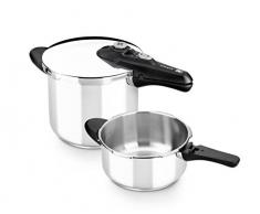 Bra Vitesse - Set 2 Autocuiseurs Rapides, 4 l et 7 l, Acier Inoxydable 18/10