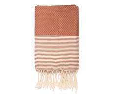 Moorish Idol - Fouta Nid dAbeille Rayure Fine- 100cm x 200cm- Terracotta