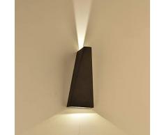 Lampe murale moderne triangulaire V-TAC, IP65 Lampe murale à corps noir étanche pour patio de couloir de garage de jardin, 6W 4000K lumière blanche douce