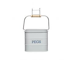 Kitchen Craft LNPEGGRY BoÃ®te pour Pince Ã Linge, MÃ©tal, Gris, 28 x 28 x 18 cm