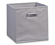 Zeller 14130 Boite de rangement en tissu gris, 28 x 28 x 28 cm