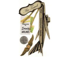 Ek Success Sticker Jolees Parcel avion Gris Ã Paillettes