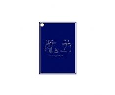 Soleil docre Chat Torchon, Coton, Bleu, 50 x 70 cm