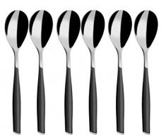 Bugatti GLNU-021F07/6 Glamour Ménagère de 6 Pièces Cuillère à Café SAN/Acier Noir 16 x 20 x 3 cm