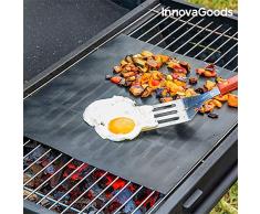 InnovaGoods Lot de 2 Tapis de Cuisson antiadhÃ©sif en Fibre de Verre Noir 33 x 40 x 2 cm