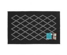 JVL Bergamo Soutenu Machine Washabe Tapis de Porte dentrÃ©e, PolypropylÃ¨ne/Latex, Noir/Gris, 80Â x 50Â x 1.2Â cm