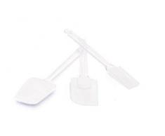 silikomart 70.055.87.0001 Lot de 3 Manche en Plastique Blanche et Spatule en Silicone, Blanc, 3 x 5,8 x 24 cm