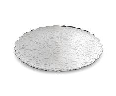 Alessi Mw07 Dressed Plateau Rond en Acier Inoxydable 18/10 Brillant avec DÃ©coration en Relief, Ã 35 Cm