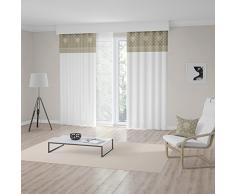 Soleil docre Passion Voilage BrodÃ©, Coton, Ecru, 135x250 cm