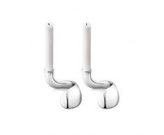 Georg Jensen Bloom Inoxydable bougeoirs, Lot de 2
