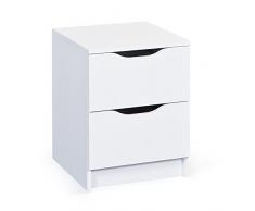 Inter Link Commode chevet panneaux de particules dÃ©cor blanc