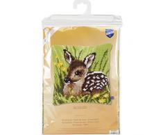 Vervaco Kit de Broderie au Petit Point de Croix pour Housse de Coussin Motif cerf Multicolore