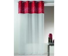 Home Maison HM6998300 Voilage avec Parement Haut Chevron Jacquard Polyester Terra Cotta 140 x 240 cm