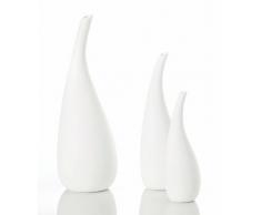 Unbekannt Tear Drop Vase en Blanc Mat, Porcelaine, Hauteurâ¯: 19Â cm, Ã 6Â cm