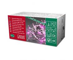 Konstsmide 3172-343 Guirlande Déco Perles + 32 LED Rose + Câble Transparent 24 V