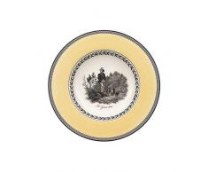 Villeroy & Boch Audun Chasse Assiette creuse, 24 cm, Porcelaine Premium, Blanc/Gris/Jaune