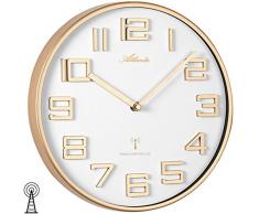 Atlanta 4386/9 Horloge Murale, MÃ©tal, Blanc, 27 x 27 x 3,5 cm