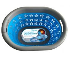 Laundry Master Blanchisserie Panier Ã Linge Pliable, BleuÂ /Â Gris