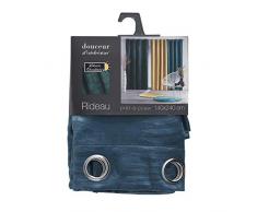 douceur dintérieur rideau a oeillets 140x240 cm occultant velours tropicaline petrole