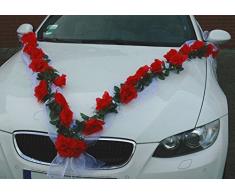 Roses Guirlande Voiture de Mariage Bijoux Rose dÃ©coration dÃ©coration Auto Bijoux Mariage Car Auto Wedding (Rouge/Blanc)