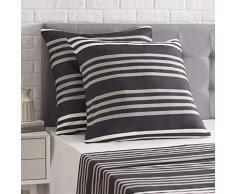 AmazonBasics Taie dâoreiller en satin - 80 x 80 cm x 2, Rayures