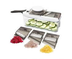 Q.B. MANX04QB101 Set mandoline 4 lames, 37,2 x 11,5 x 14 cm, plastique et acier