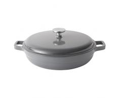 Berghoff Gem Sauteuse en Fonte avec Couvercle Compatible Induction 28 cm 3,7 l Gris