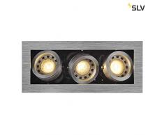 SLV Spot Encastrable KADUX 3 Lampes Indoor | Aluminium BrossÃ© Couleur Argent |Lampe IntÃ©rieure, Lampe dâIntÃ©rieur | 150 Watts