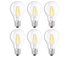 Osram Ampoule LED Filament, Forme classique, Culot E27, Dimmable, 7W Equivalent 60W, 220-240V, claire, Blanc Chaud 2700K, Lot de 6 pièces